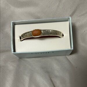 Monet  Silver and Orange Bracelet